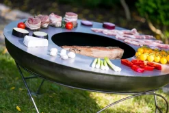 Bratplatte Grillplatte Feuerplatte für Feuerschale Ø 81 CM ^ FarmCook Hot