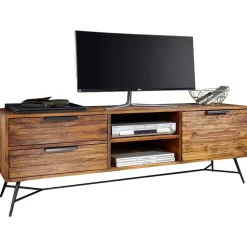 Lowboard Sheesham Massiv Holz Hifi Board Fernsehschrank Wohnzimmer ^ Finebuy Hot