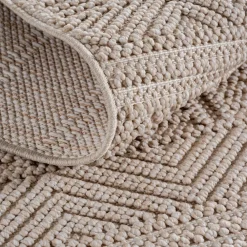 KADIMA DESIGN Flachgewebe-Teppich Ethno Beige Ethno-Streifen Silber Online