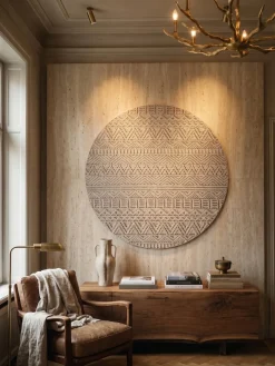 KADIMA DESIGN Flachgewebe-Teppich Ethno Beige Ethno-Streifen Silber Online