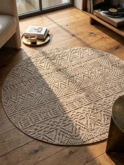 KADIMA DESIGN Flachgewebe-Teppich Ethno Beige Ethno-Streifen Silber Online
