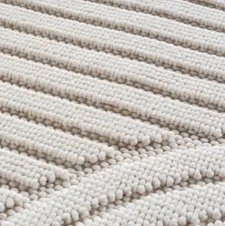 KADIMA DESIGN Flachgewebe-Teppich Hoch-Tief-Bögen Creme Hoch-Tief Bögen Beige Online