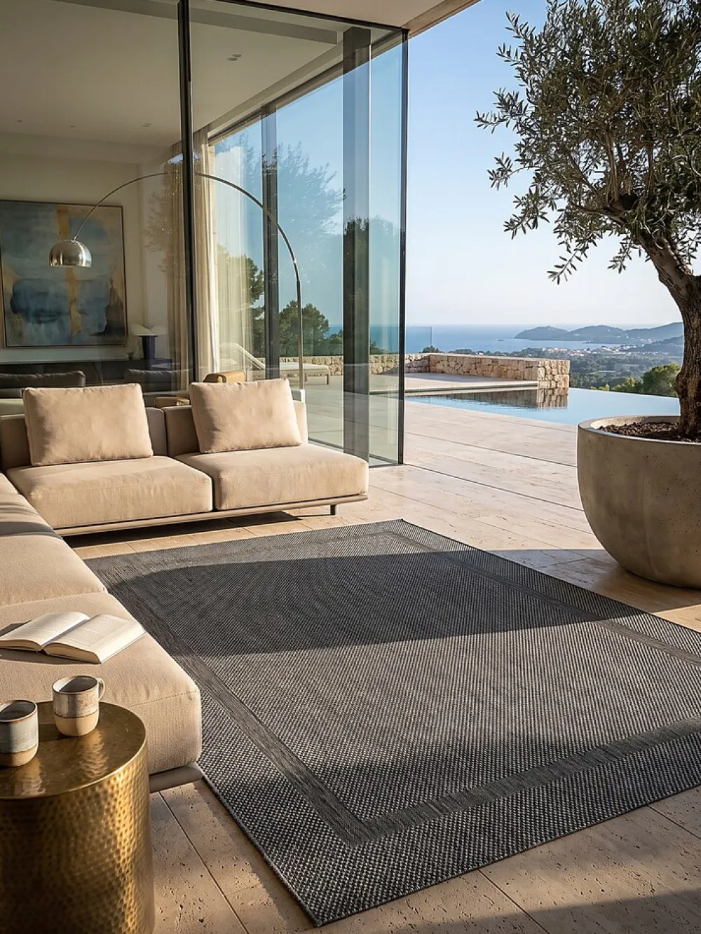 KADIMA DESIGN Flachgewebe-Teppich Pflegeleicht - BORNO | Kadima Anthrazit New