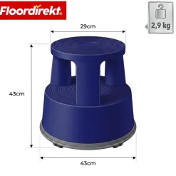 floordirekt Rollhocker | Elefantenfuß | Kunststoff | T7 Blau Sale