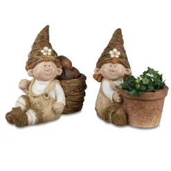Dekofigur Pflanztopf Wichtel 2er-Set ^ formano Sale