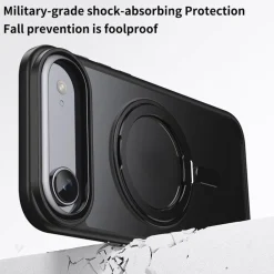 Für Apple iPhone 17 Air Frosted Ring MagSafe TPU + PC Hülle Schwarz ^ Wigento Hot