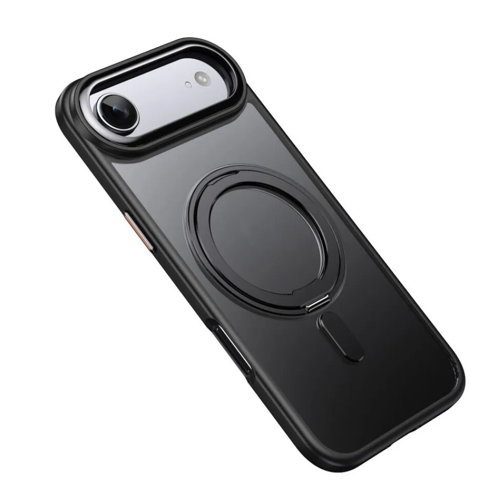 Für Apple iPhone 17 Air Frosted Ring MagSafe TPU + PC Hülle Schwarz ^ Wigento Hot