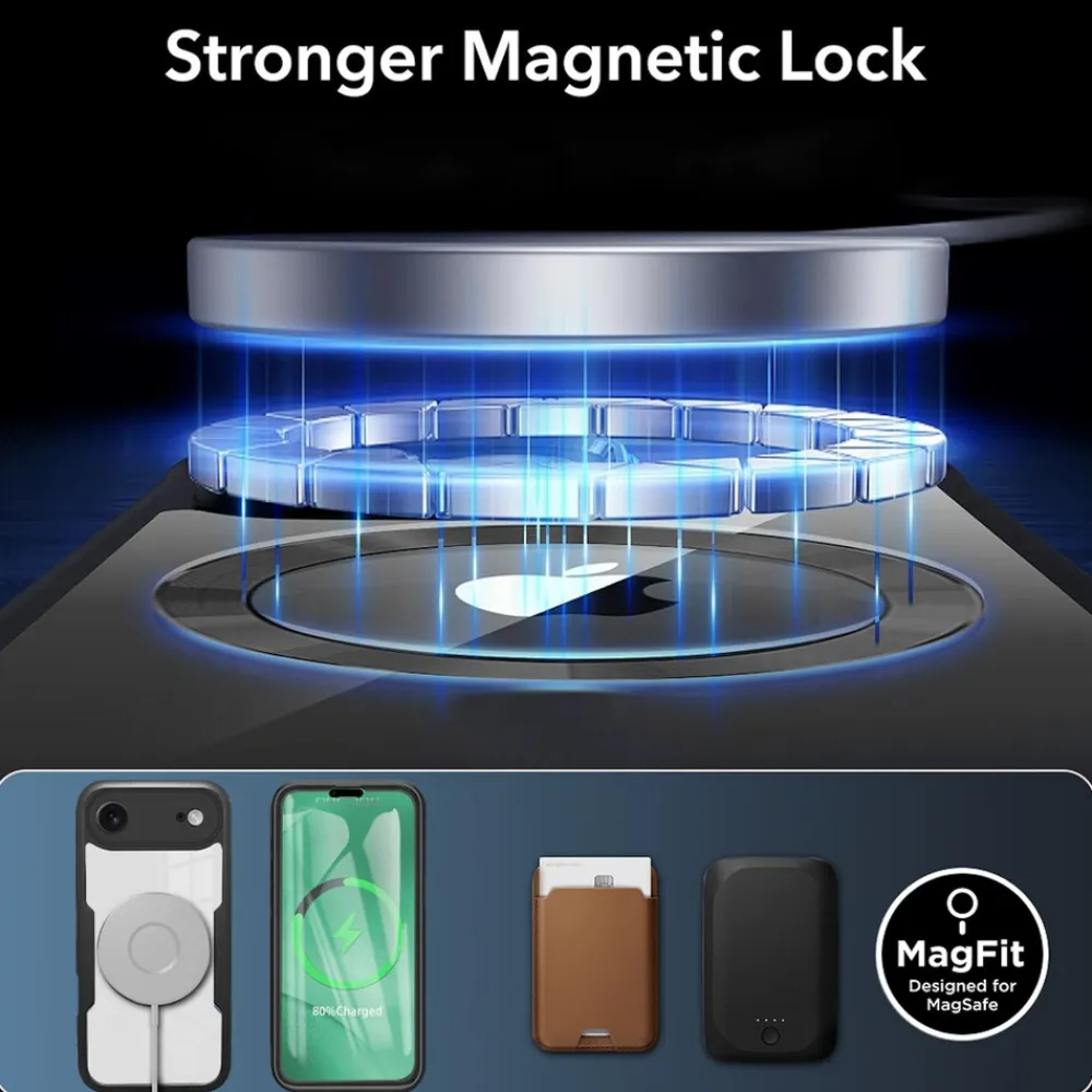 Für Apple iPhone 17 Air MagSafe Ring Full Body 360 Grad TPU Hülle Lila ^ Wigento Hot