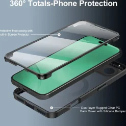 Für Apple iPhone 17 Air MagSafe Ring Full Body 360 Grad TPU Hülle Lila ^ Wigento Hot