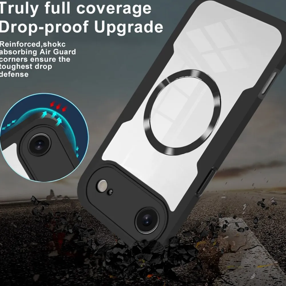 Für Apple iPhone 17 Air MagSafe Ring Full Body 360 Grad TPU Hülle Lila ^ Wigento Hot