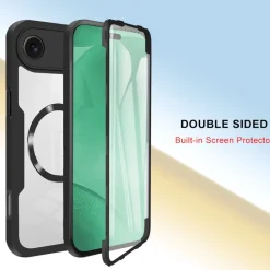 Für Apple iPhone 17 Air MagSafe Ring Full Body 360 Grad TPU Hülle Lila ^ Wigento Hot