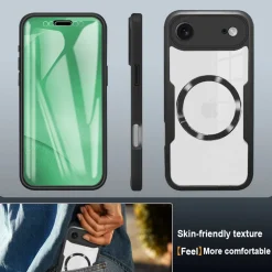 Für Apple iPhone 17 Air MagSafe Ring Full Body 360 Grad TPU Hülle Lila ^ Wigento Hot