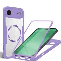 Für Apple iPhone 17 Air MagSafe Ring Full Body 360 Grad TPU Hülle Lila ^ Wigento Hot