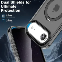 Für Apple iPhone 17 Air Skin Feel MagSafe Ringhalter 360 Hülle Schwarz ^ Wigento Sale
