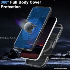 Für Apple iPhone 17 Air Skin Feel MagSafe Ringhalter 360 Hülle Schwarz ^ Wigento Sale
