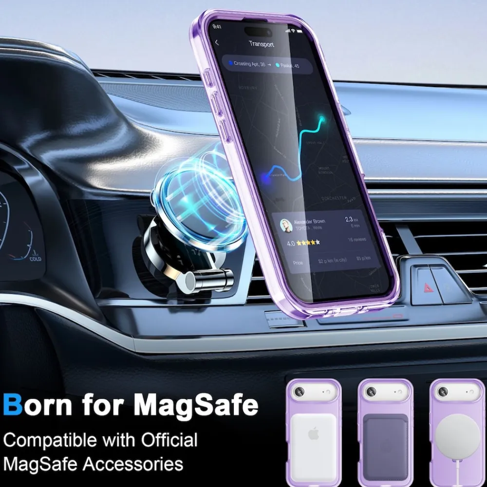 Für Apple iPhone 17 Air Skin Feel MagSafe Ring Halter 360 Hülle Lila ^ Wigento Outlet