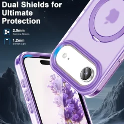 Für Apple iPhone 17 Air Skin Feel MagSafe Ring Halter 360 Hülle Lila ^ Wigento Outlet
