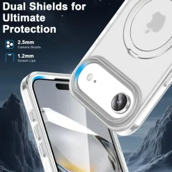 Für Apple iPhone 17 Air Skin Feel MagSafe Ring 360 Hülle Transparent ^ Wigento Discount