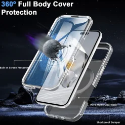 Für Apple iPhone 17 Air Skin Feel MagSafe Ring 360 Hülle Transparent ^ Wigento Discount