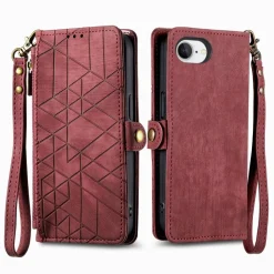 Wigento für Apple iPhone 17e / 16e Kunstleder Design Zipper Book Wallet Tasche Rot Online