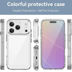 Für Apple iPhone 17 Pro Colorful TPU / Acryl Schutz Hülle Transparent ^ Wigento New