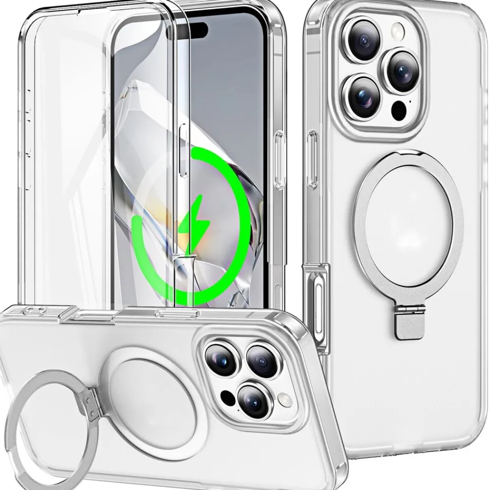 Für Apple iPhone 16 Pro Max Skin Feel MagSafe Ring Hülle Transparent ^ Wigento Hot