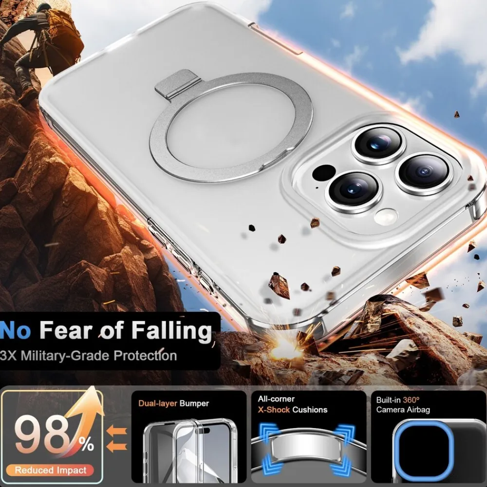 Für Apple iPhone 16 Pro Max Skin Feel MagSafe Ring Hülle Transparent ^ Wigento Hot