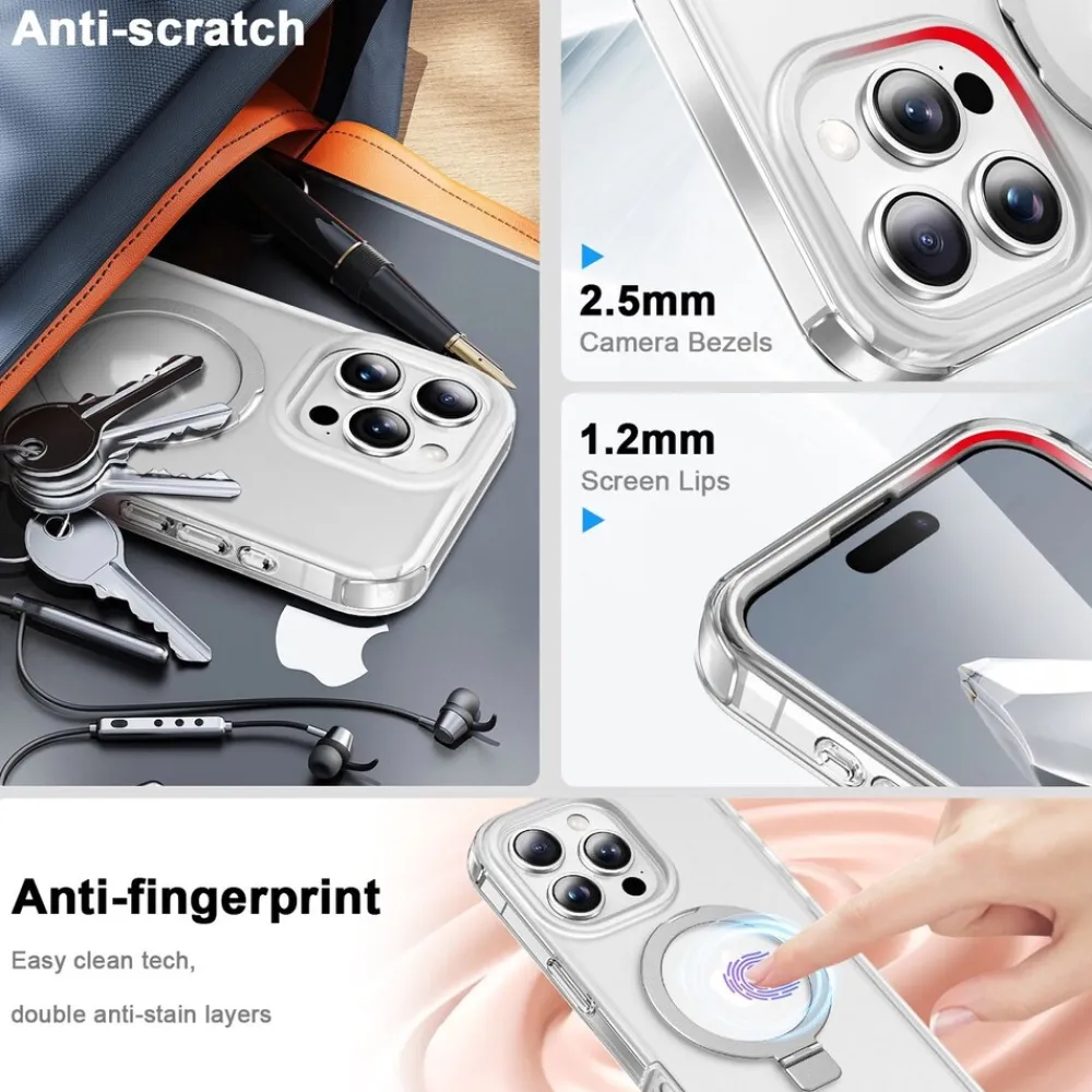 Für Apple iPhone 16 Pro Max Skin Feel MagSafe Ring Hülle Transparent ^ Wigento Hot