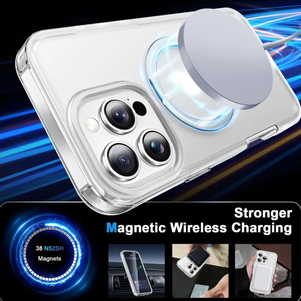 Für Apple iPhone 16 Pro Max Skin Feel MagSafe Ring Hülle Transparent ^ Wigento Hot