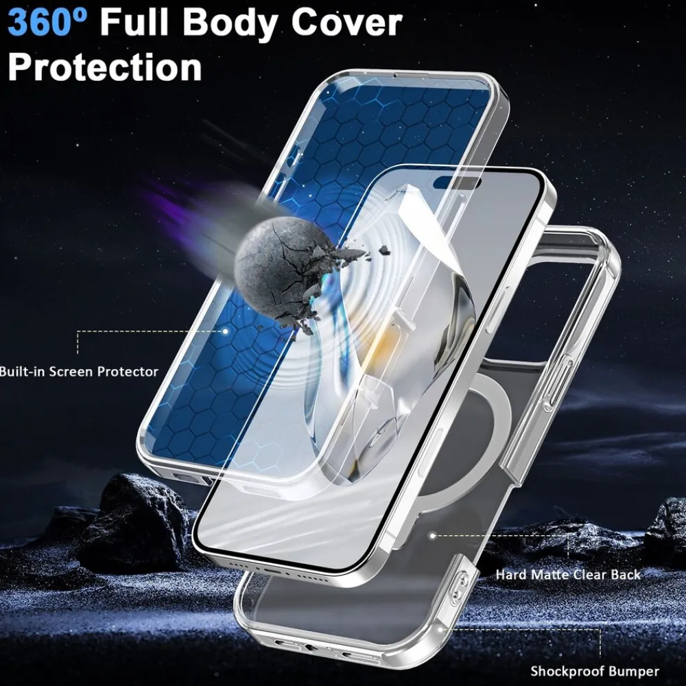Für Apple iPhone 16 Pro Max Skin Feel MagSafe Ring Hülle Transparent ^ Wigento Hot