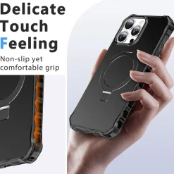 Für Apple iPhone 16 Pro Max Solid MagSafe Ring Halter Hülle Schwarz ^ Wigento