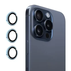 Wigento Für Apple iPhone 16 Pro / 16 Pro Max Aluminium Ring + H9 Glas Hellblau Best