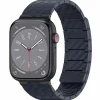 Für Apple Watch SE 2023 44mm Carbonfaser Magnetisches Armband Blau ^ Wigento