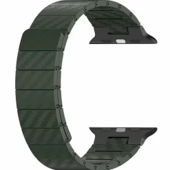 Für Apple Watch SE 2023 44mm Carbonfaser Magnetisches Armband Blau ^ Wigento