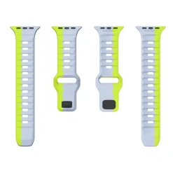 Für Apple Watch SE 2023 40mm Silikon Wellenstruktur Armband Grau ^ Wigento Best