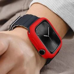 Wigento Für Apple Watch Series 11 / 10 42mm Candy Design TPU Gehäuse Hülle Rot Sale