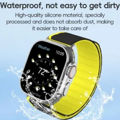 Wigento Für Apple Watch Ultra 2 / 1 49mm Magnetisches Silikon Armband Grün New