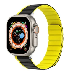 Wigento Für Apple Watch Ultra 2 / 1 49mm Magnetisches Silikon Armband Gelb Outlet