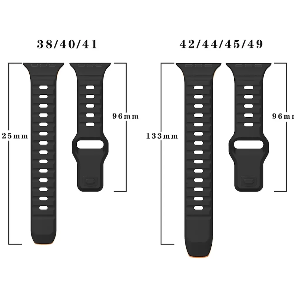Für Apple Watch Ultra 2 / 1 49mm Silikon Design Wellen Armband Orange ^ Wigento New