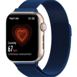Wigento Für Honor Watch 5 Metall Milan Mesh Magnetverschluss Armband Blau