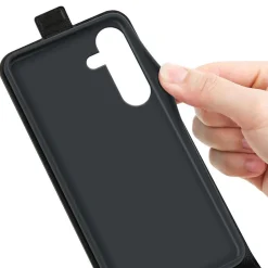 Wigento Für Samsung Galaxy S25 FE 5G Kunstleder Flip Schutz Hülle Schwarz