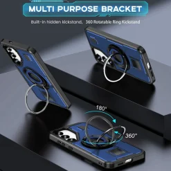 Wigento Für Samsung Galaxy S25 5G Carbonfaser Ringhalter Hybrid TPU Hülle Blau Online