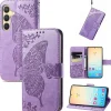 Für Samsung Galaxy S25 Kunstleder Wallet Schmetterling Hülle H- Lila ^ Wigento Discount