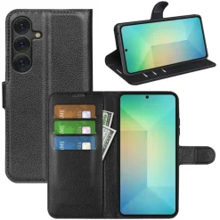 Für Samsung Galaxy S25 Kunstleder Book Wallet Tasche Hülle Schwarz ^ Wigento Sale
