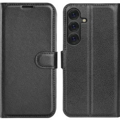 Für Samsung Galaxy S25 Kunstleder Book Wallet Tasche Hülle Schwarz ^ Wigento Sale