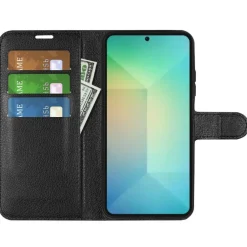 Für Samsung Galaxy S25 Kunstleder Book Wallet Tasche Hülle Schwarz ^ Wigento Sale