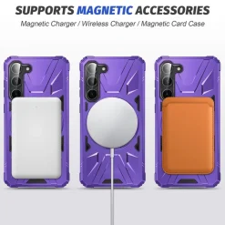 Für Samsung Galaxy S25 MagSafe Schock Magnet Ring Schutz Hülle Lila ^ Wigento Clearance