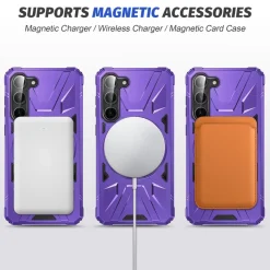 Für Samsung Galaxy S25 MagSafe Schock Magnet Ring Schutz Hülle Lila ^ Wigento Clearance