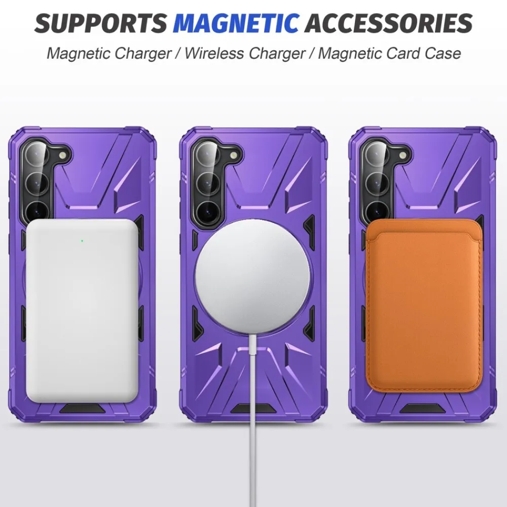 Für Samsung Galaxy S25 MagSafe Schock Magnet Ring Schutz Hülle Lila ^ Wigento Clearance