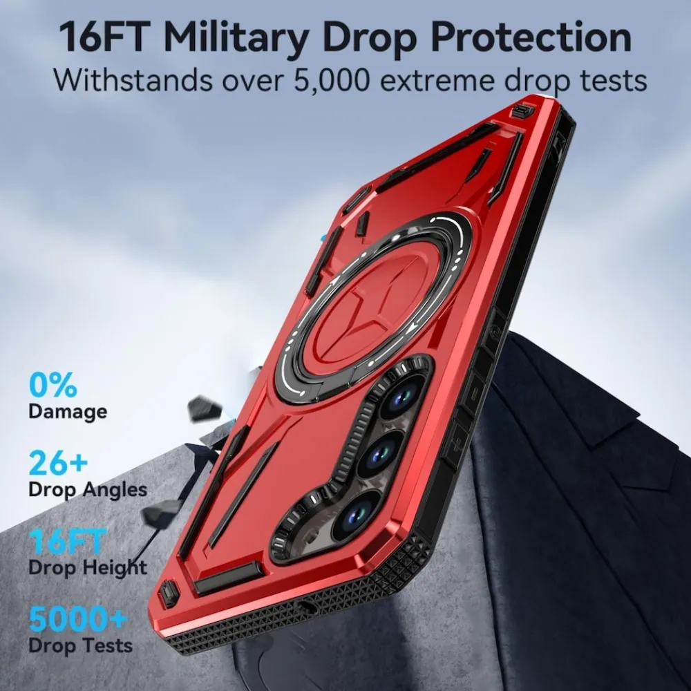 Wigento Für Samsung Galaxy S25 Plus Armor II MagSafe Magnet Ring Hülle Schwarz Online